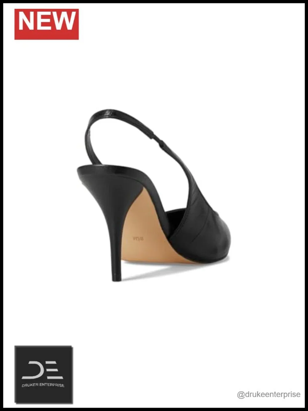 Women's Slingback Stiletto Heels Pointed Toe Dress Pumps Leather
